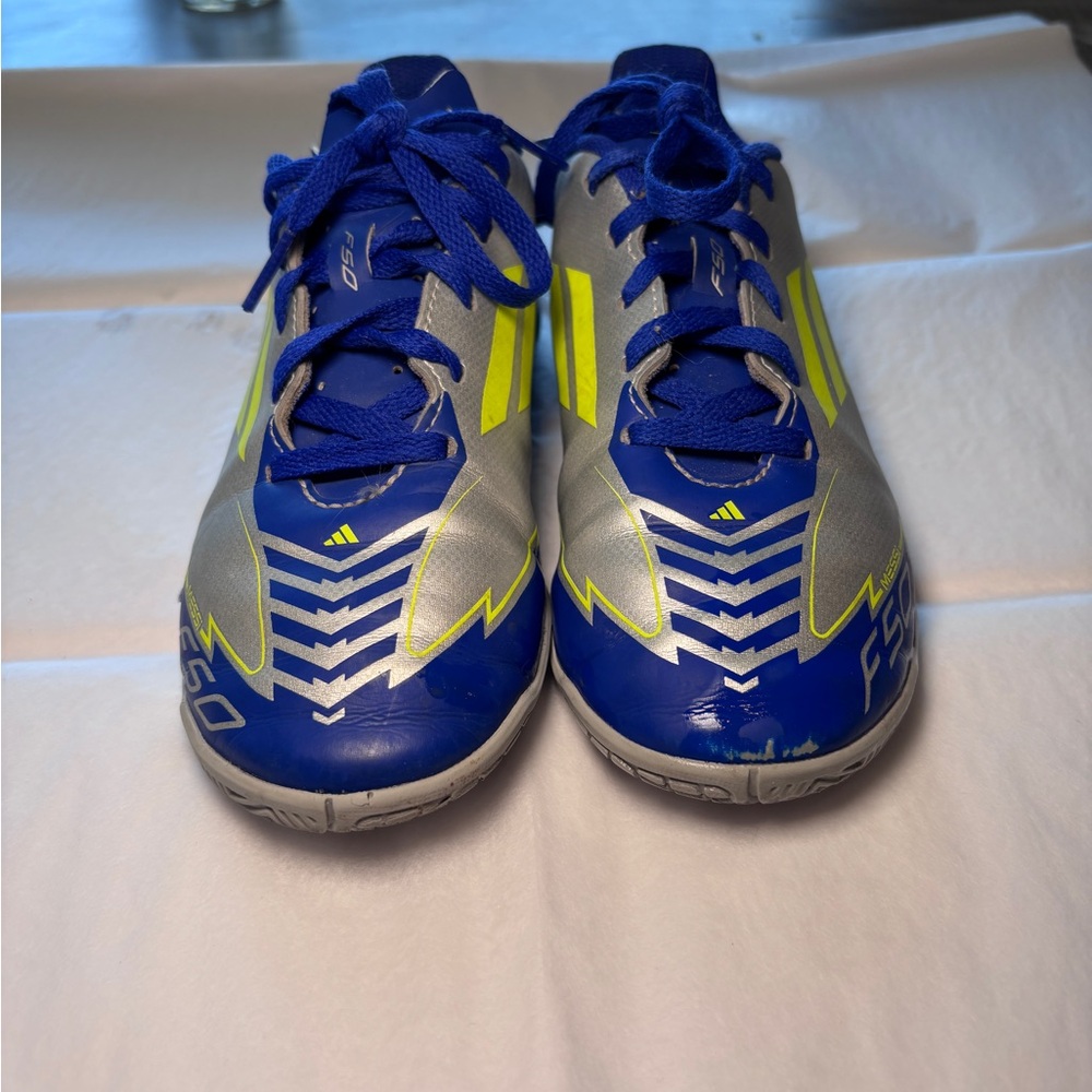 adidas Kids' MESSI Gray and Neon Yellow futsal shoes